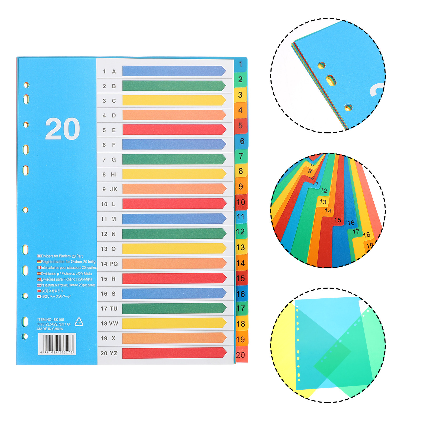 Tab Divider A4 - 5 pièces de séparateurs de classeur