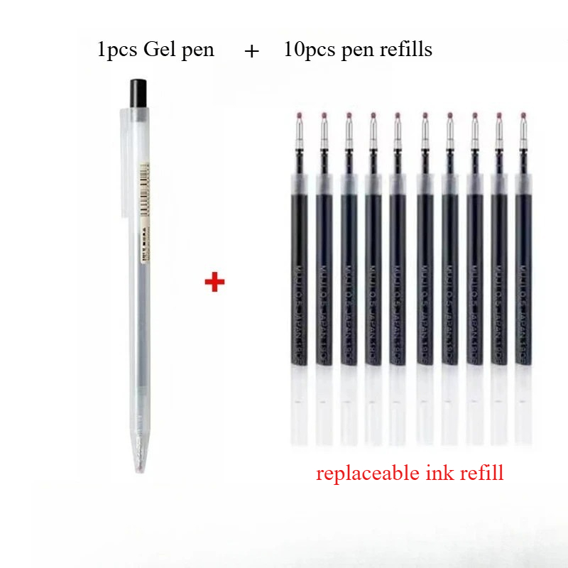 Muji Stationery Gel Pen - 10 recharges de stylos à pression