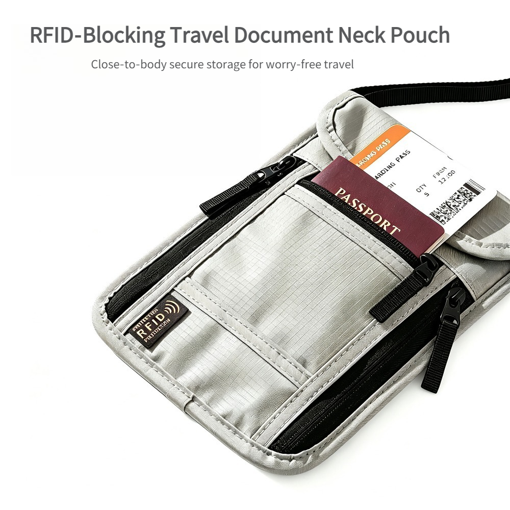 Index Card Holder - Portefeuille de voyage pour le cou,