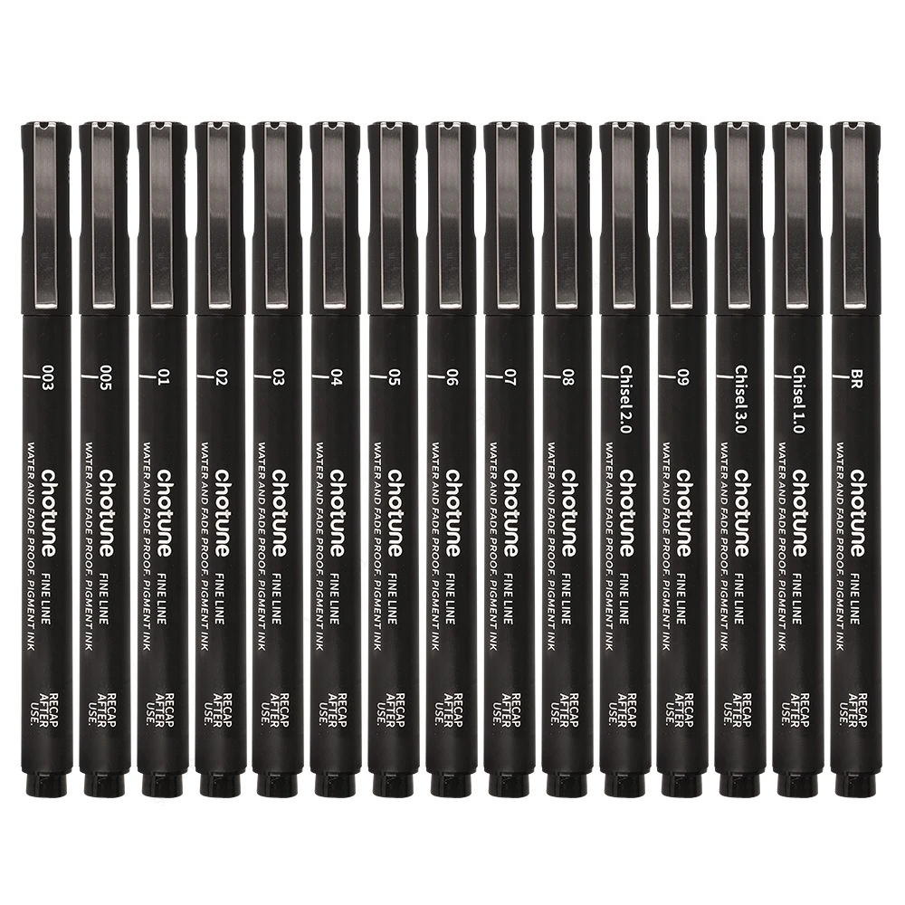 Micro stylos noirs, 15 tailles - Correction Pen Fine avis et prix