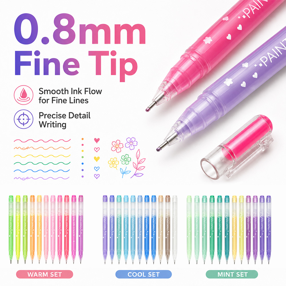 Ensemble de 12 stylos gel acry - Correction Pen Fine avis et prix