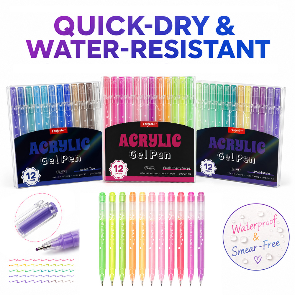 Ensemble de 12 stylos gel acry - Correction Pen Fine avis et prix