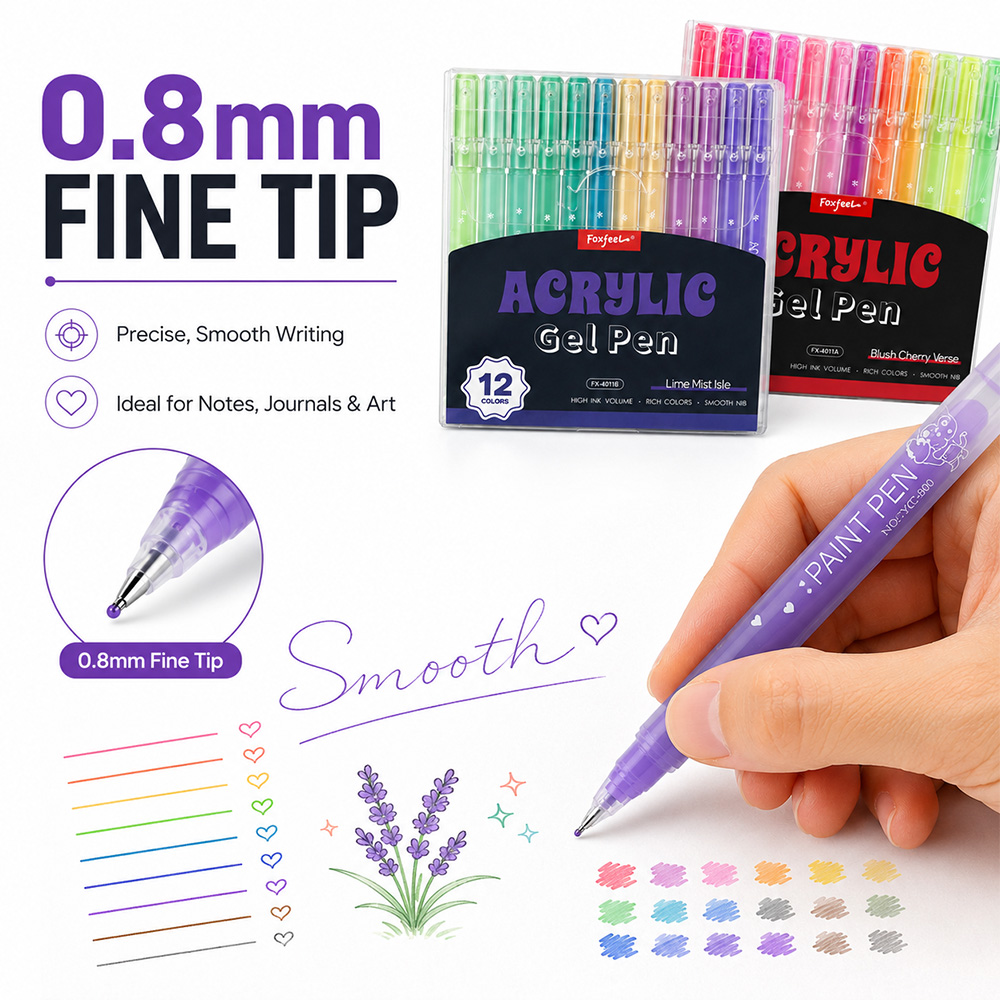 Ensemble de 12 stylos gel acry - Correction Pen Fine avis et prix