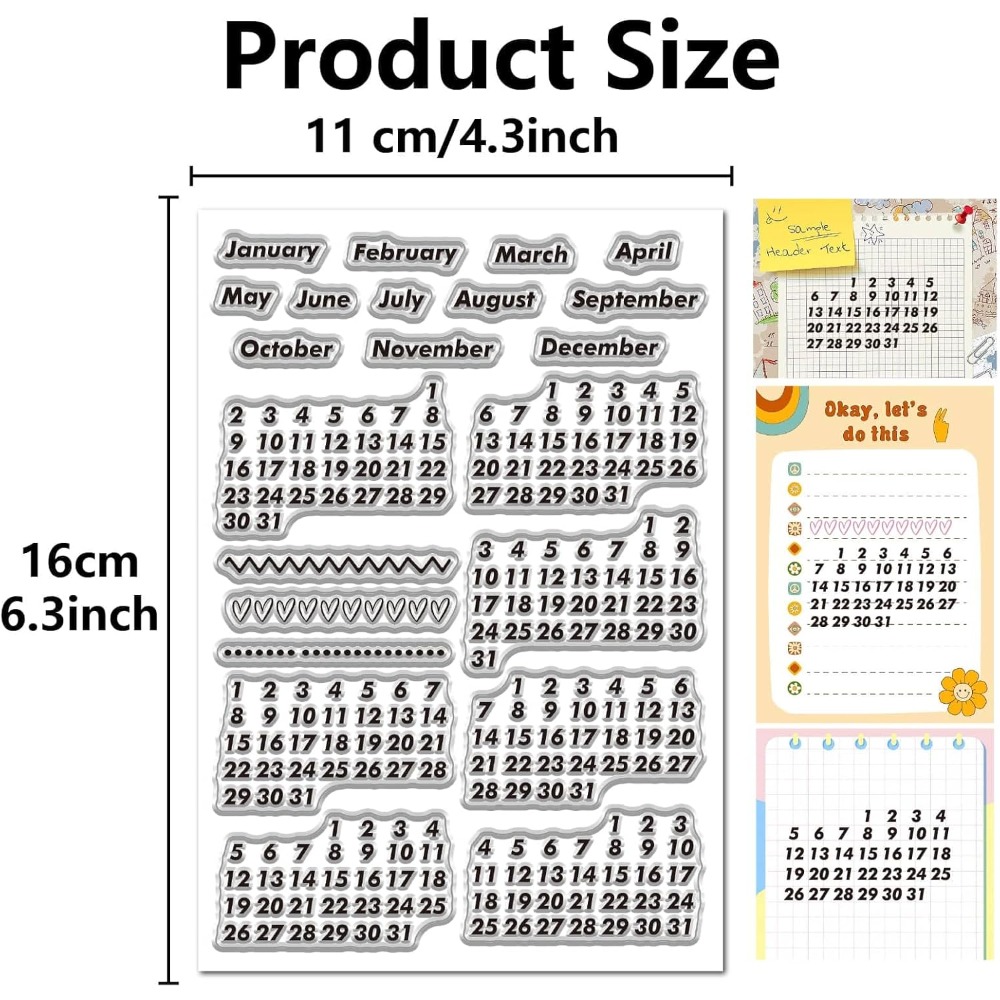 Calendrier Date timbres clairs - Rubber Date Stamp avis et prix